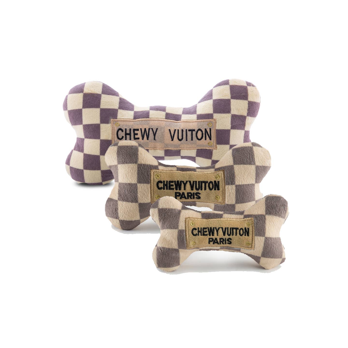 Chewy Vuiton Bone Squeaker Toy