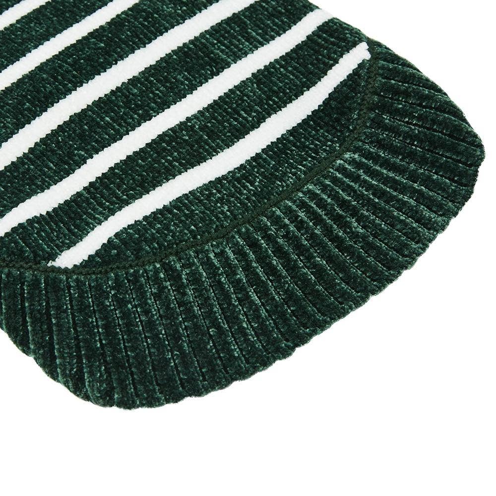 Chenille Classy Dark Green Striped Sweater