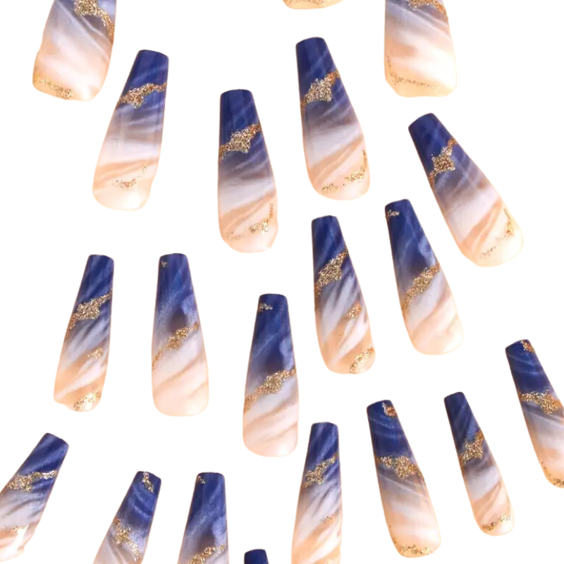Blue Watercolor Nails