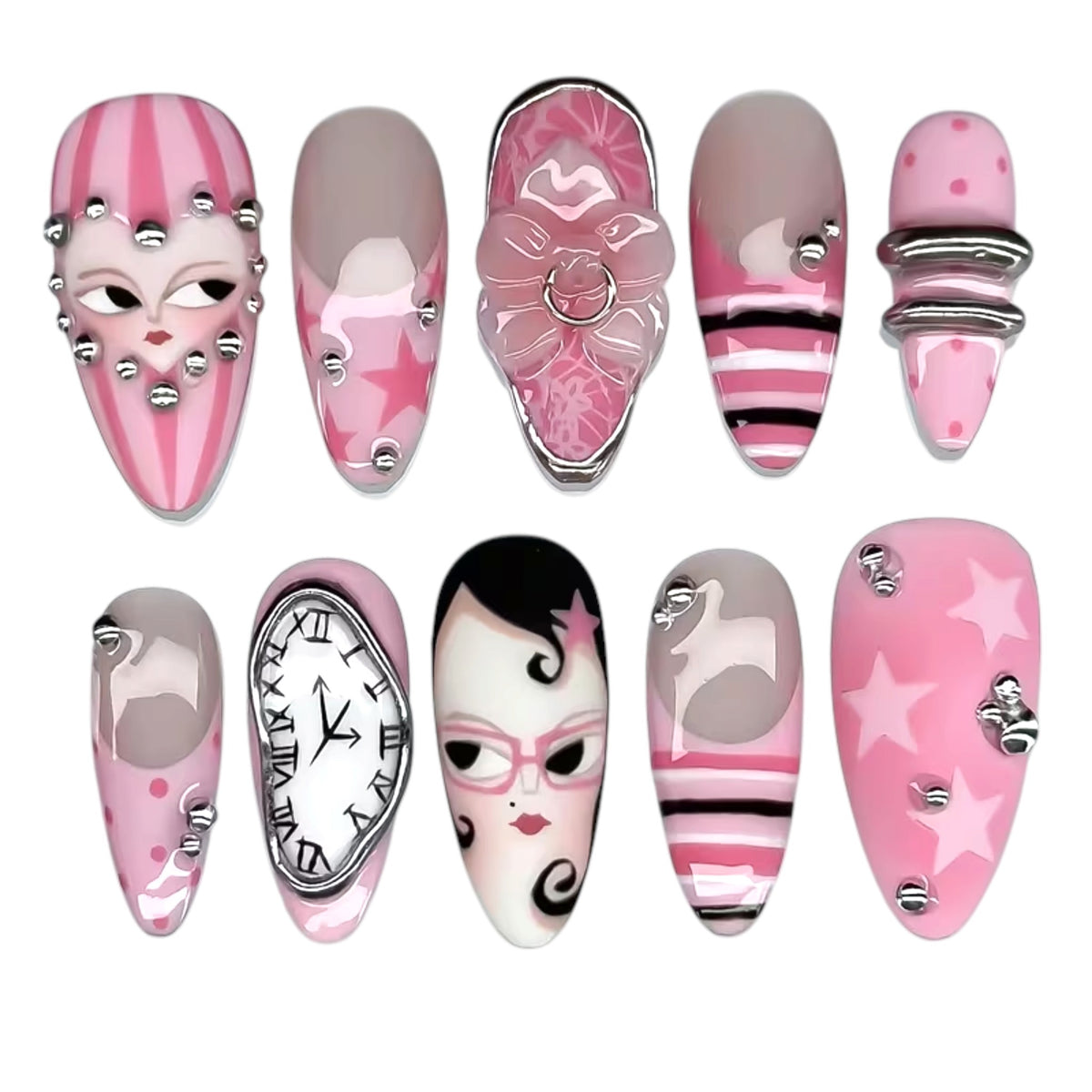 Pink Persona Medium Almond Custom Fit Nails