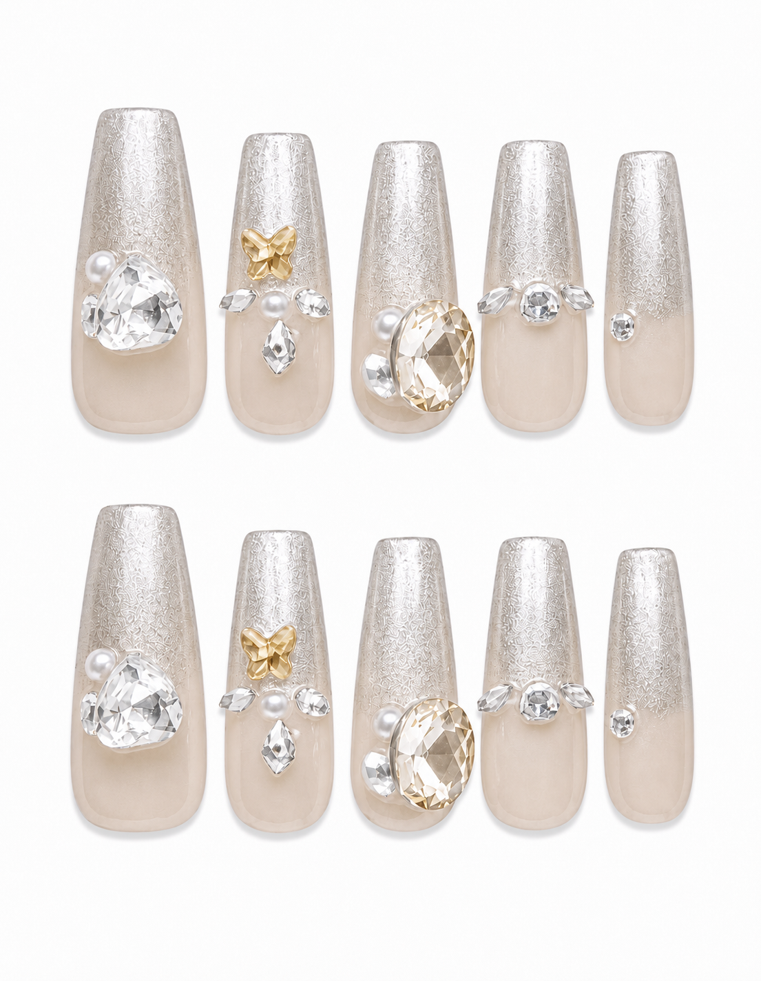 Citrine Elegance | Extra Long Coffin Handmade Nails