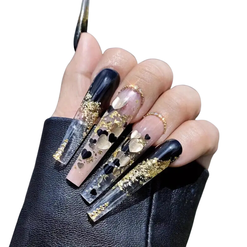 Golden Love Nails