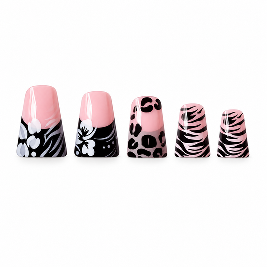 Safari Noir Medium Duckbill Press-On Nails