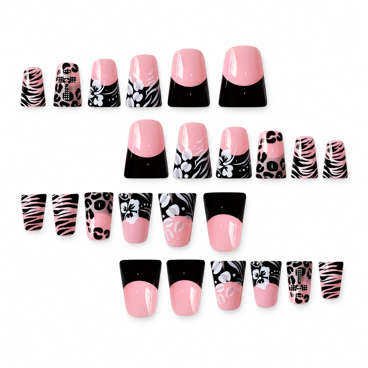Safari Noir Medium Duckbill Press-On Nails