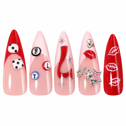 Card Queen Extra Long Stiletto Press-On Nails