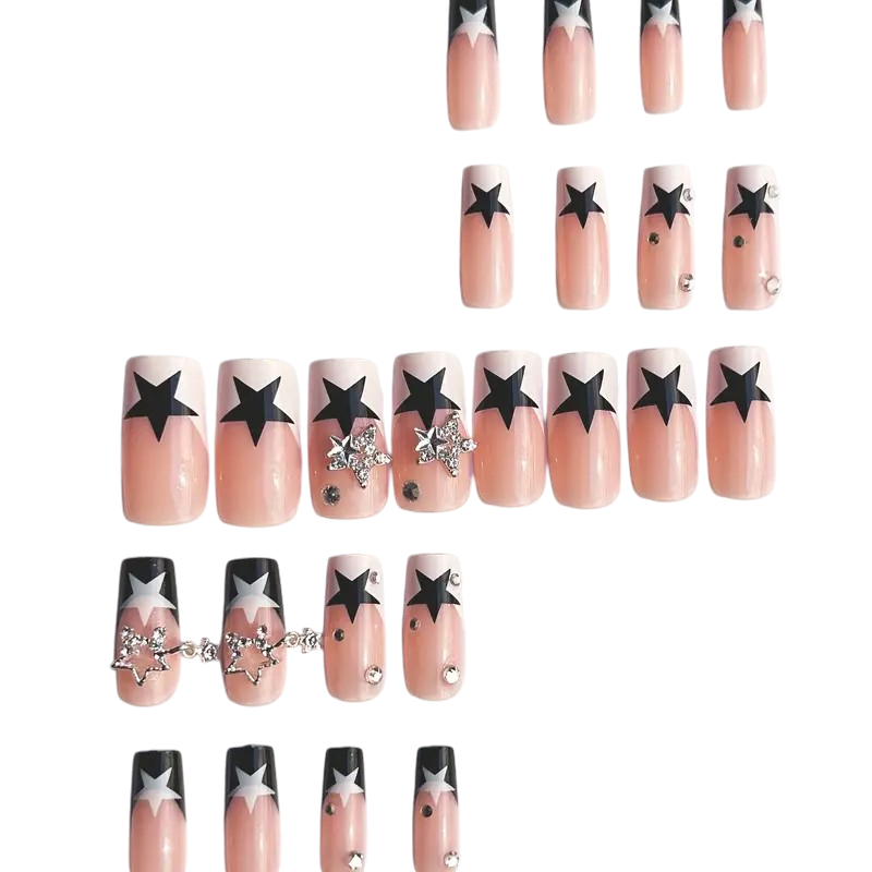 Star Crush | Long Coffin Star Press-On Nails