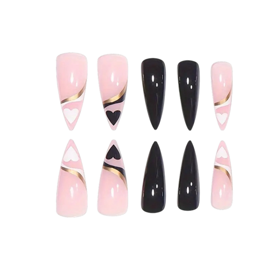 Love Struck | Extra-Long Stiletto Heart Press-On Nails