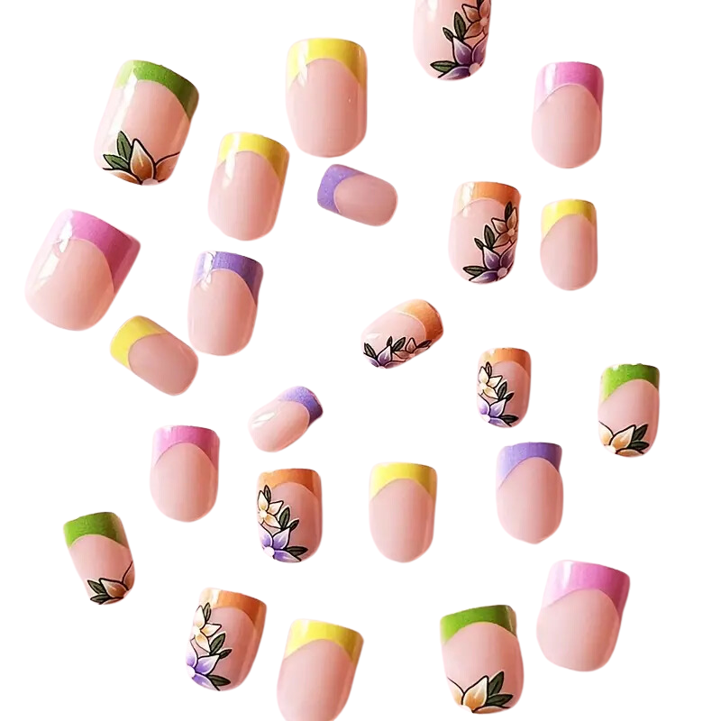 Petal Tip Parade Short Square Press-On Nails
