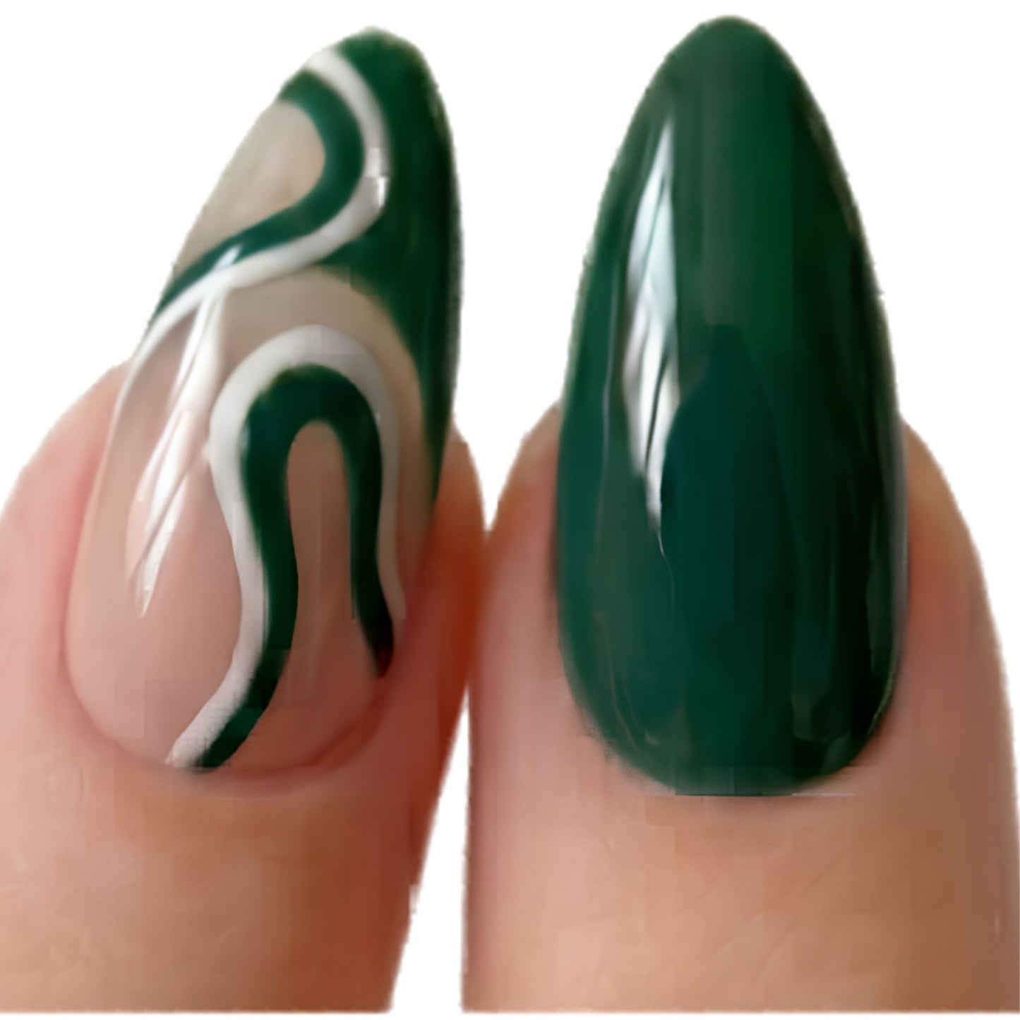 Contour Muse | Long Almond Press On Nails | Abstract Swirl Nails with Accents