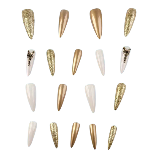 Golden Hour | Luxe Gold Chrome Stiletto Press-On Nails