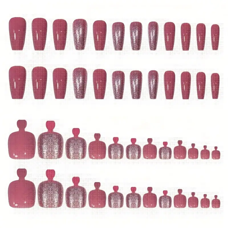 Pink Sparkle Nail Set