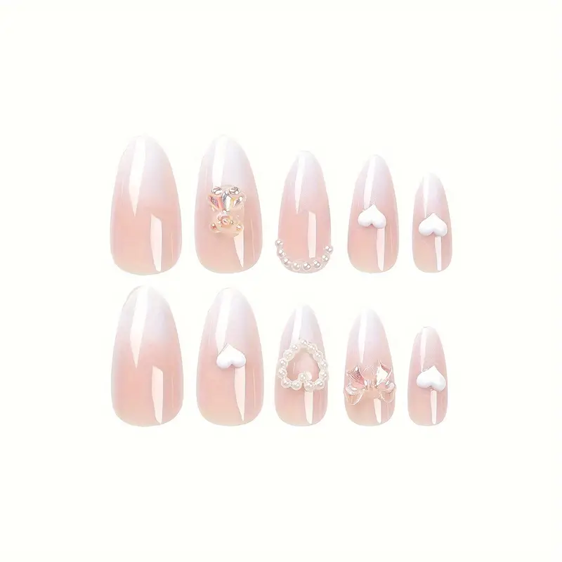 Bows and Hearts Nails