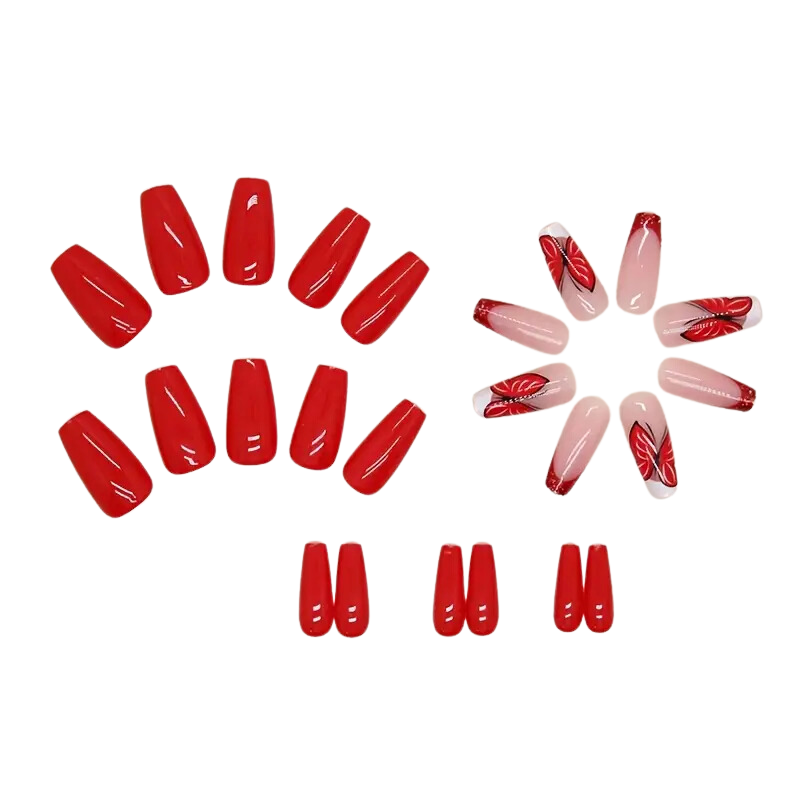Crimson Fluttter Nails