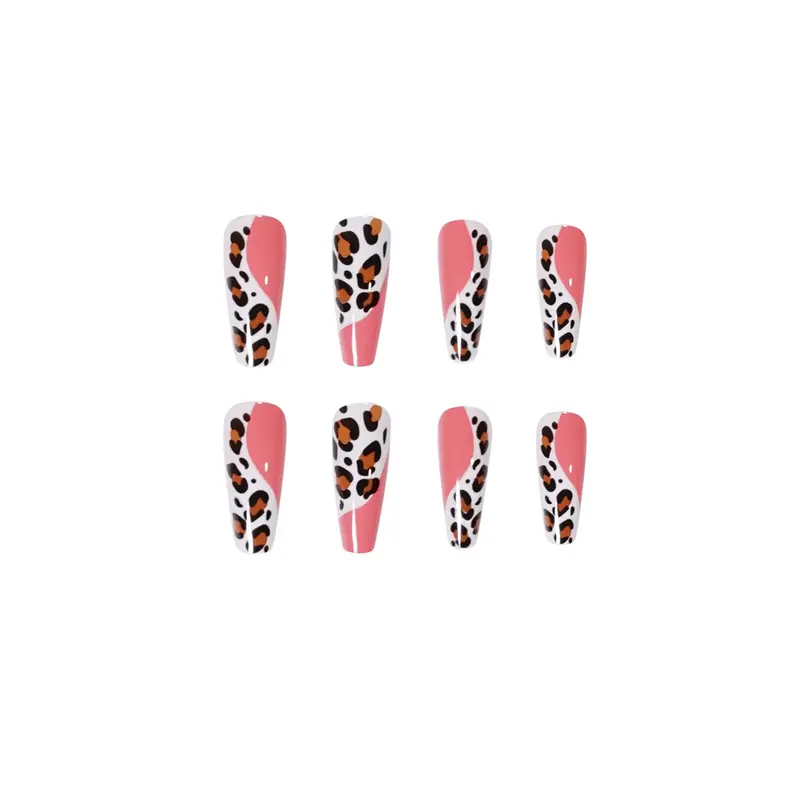 Pink Leopard Nails