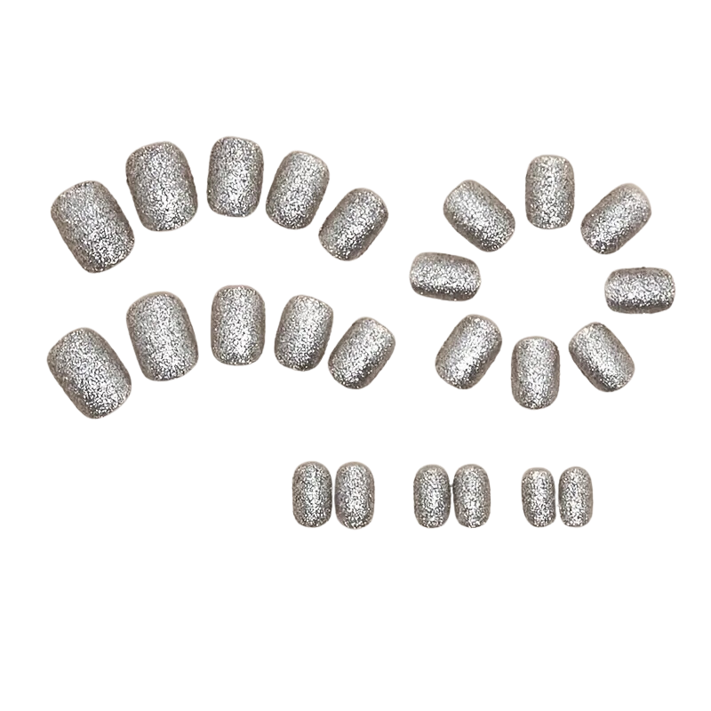 Silver Glitter Nails