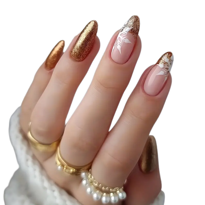 Glittery Snow Nails
