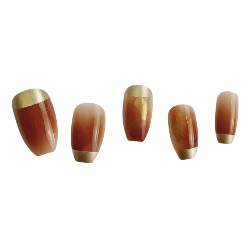 Golden Mocha Luxe Nails