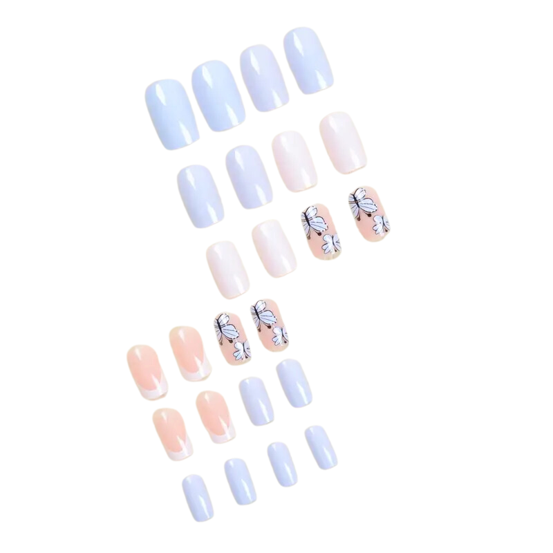 Blue Butterfly Nails