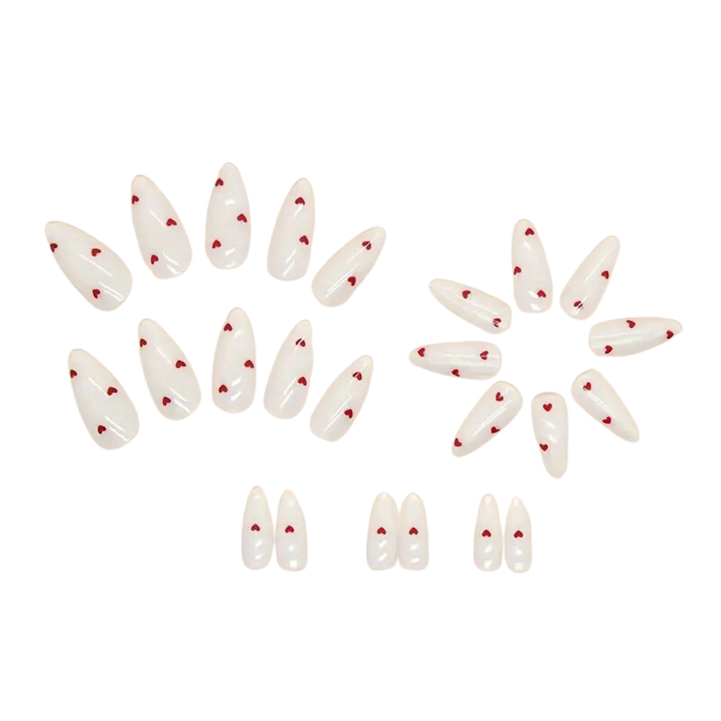 Classic Heart Nails
