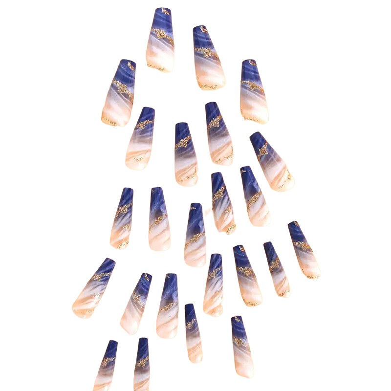 Blue Watercolor Nails