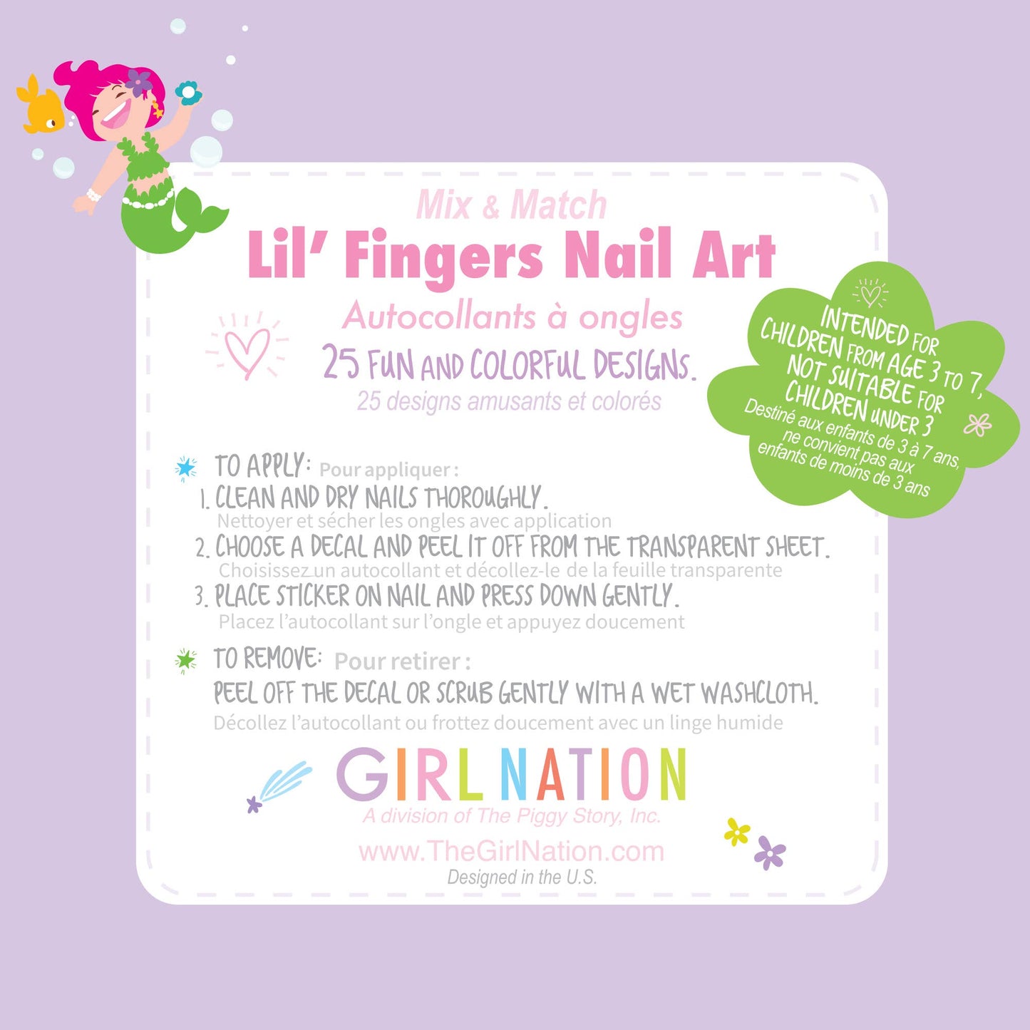 Lil' Fingers Nail Art- Mermaids & Friends