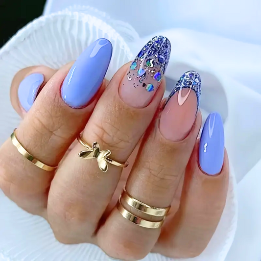 Blue Skies and Sparkle Nails