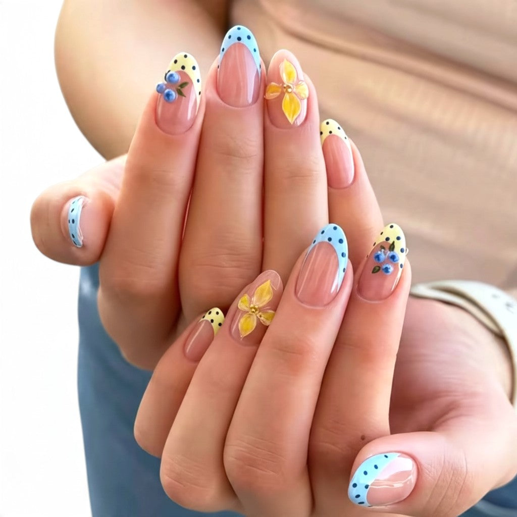 Blueberry Spritz Medium Almond Custom Fit Nails