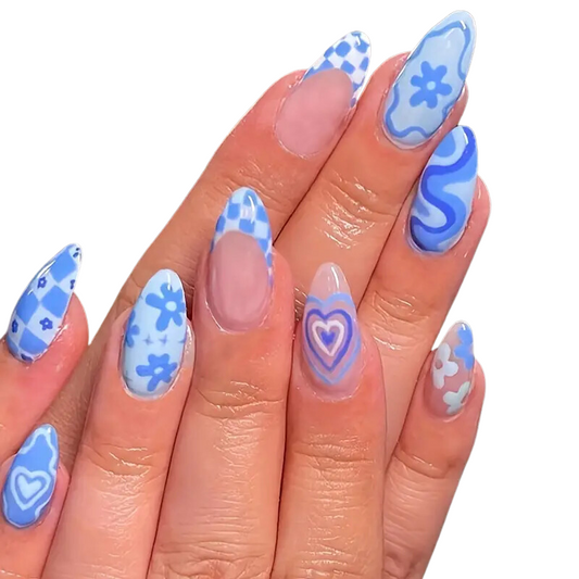 Funky Blue Nails