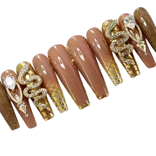 Golden Serpent Nails