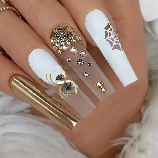 Golden Web Nails