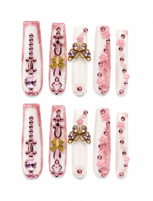 Butterfly Royale | 4XL Luxe Square Handmade Nails