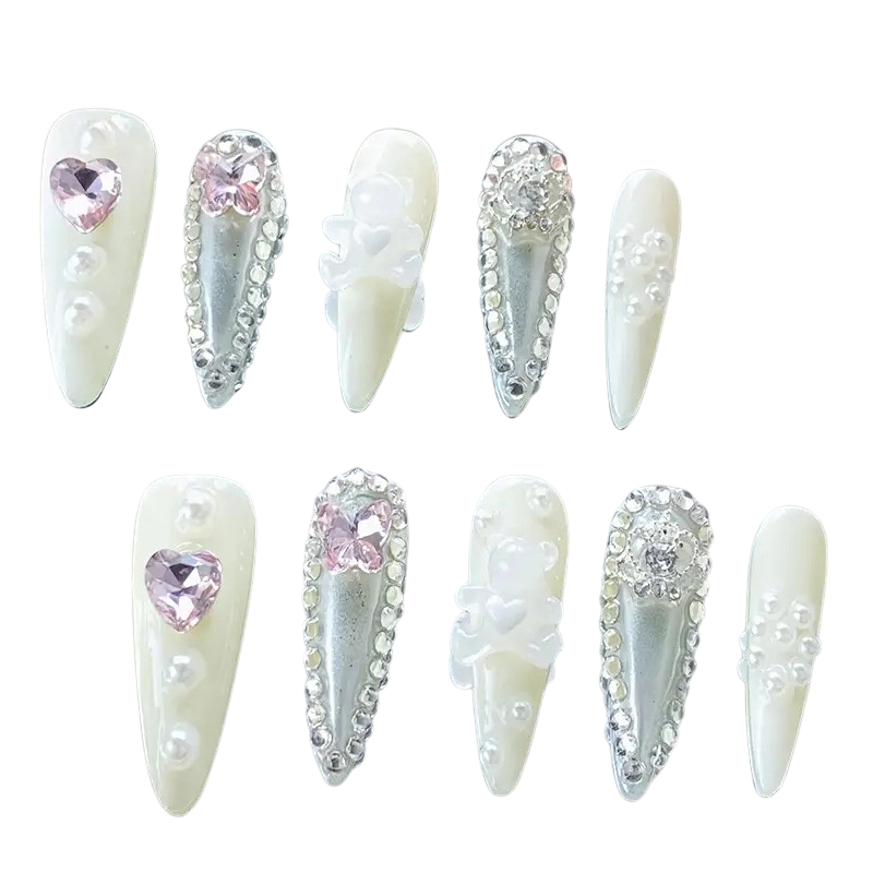 Heavenly Vow | Extra-Long Stiletto Handmade Nails