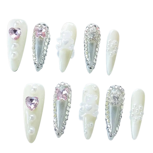Heavenly Vow | Extra-Long Stiletto Handmade Nails