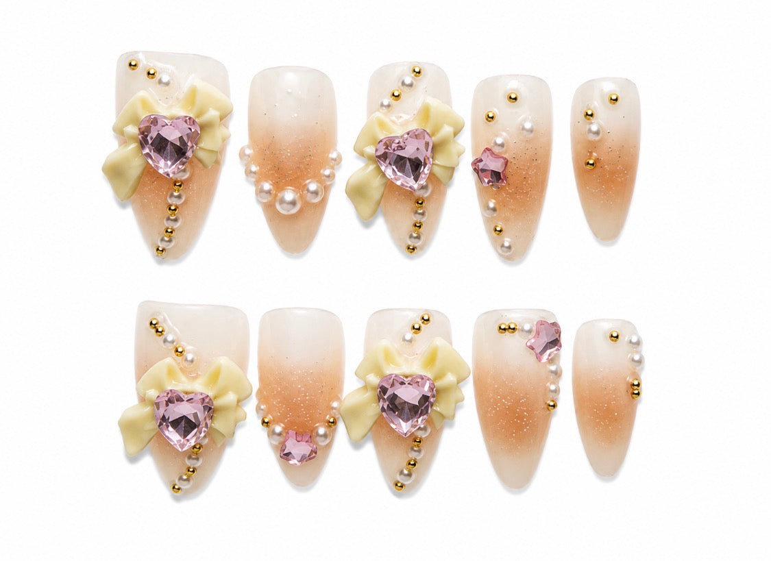 Darling Dearest | Long Almond Handmade Nails