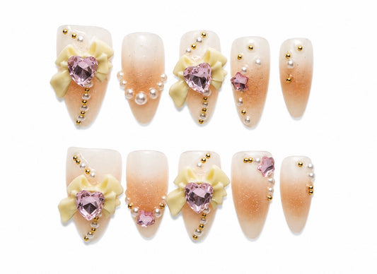 Darling Dearest | Long Almond Handmade Nails