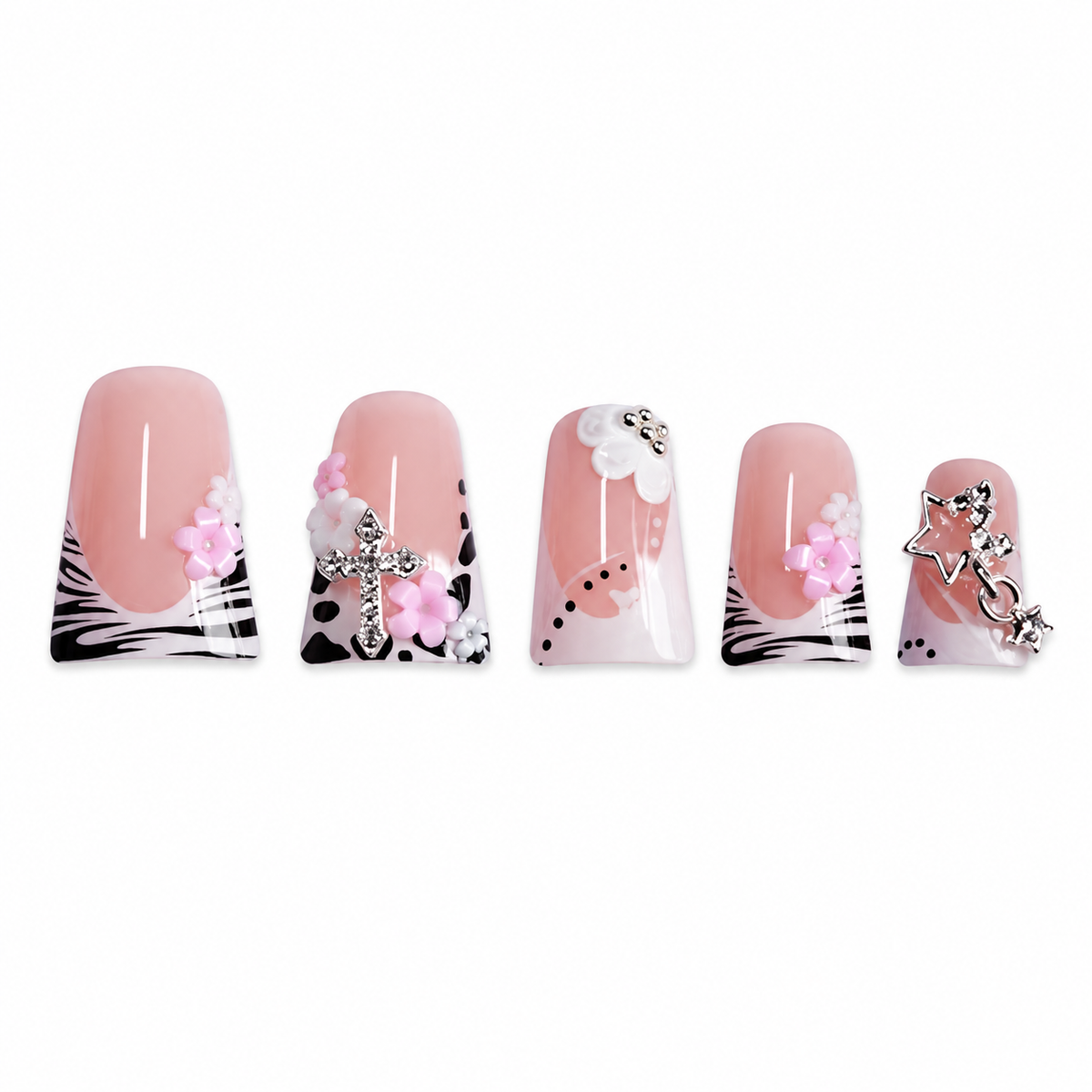 Safari Charms Medium Duckbill Press-On Nails