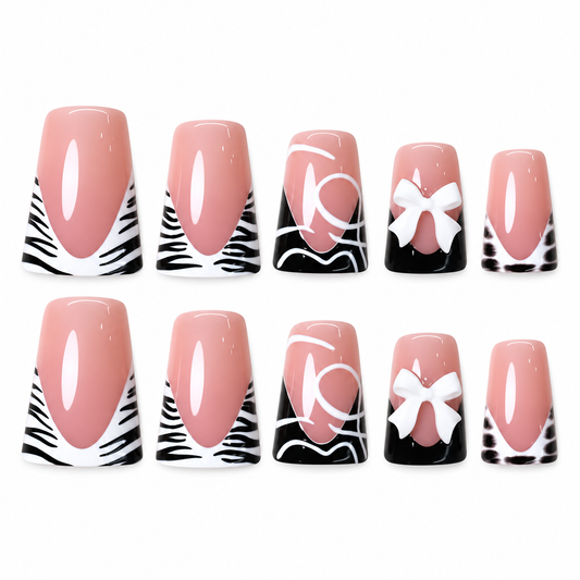 Bow Instinct Medium Duckbill Press-On Nails