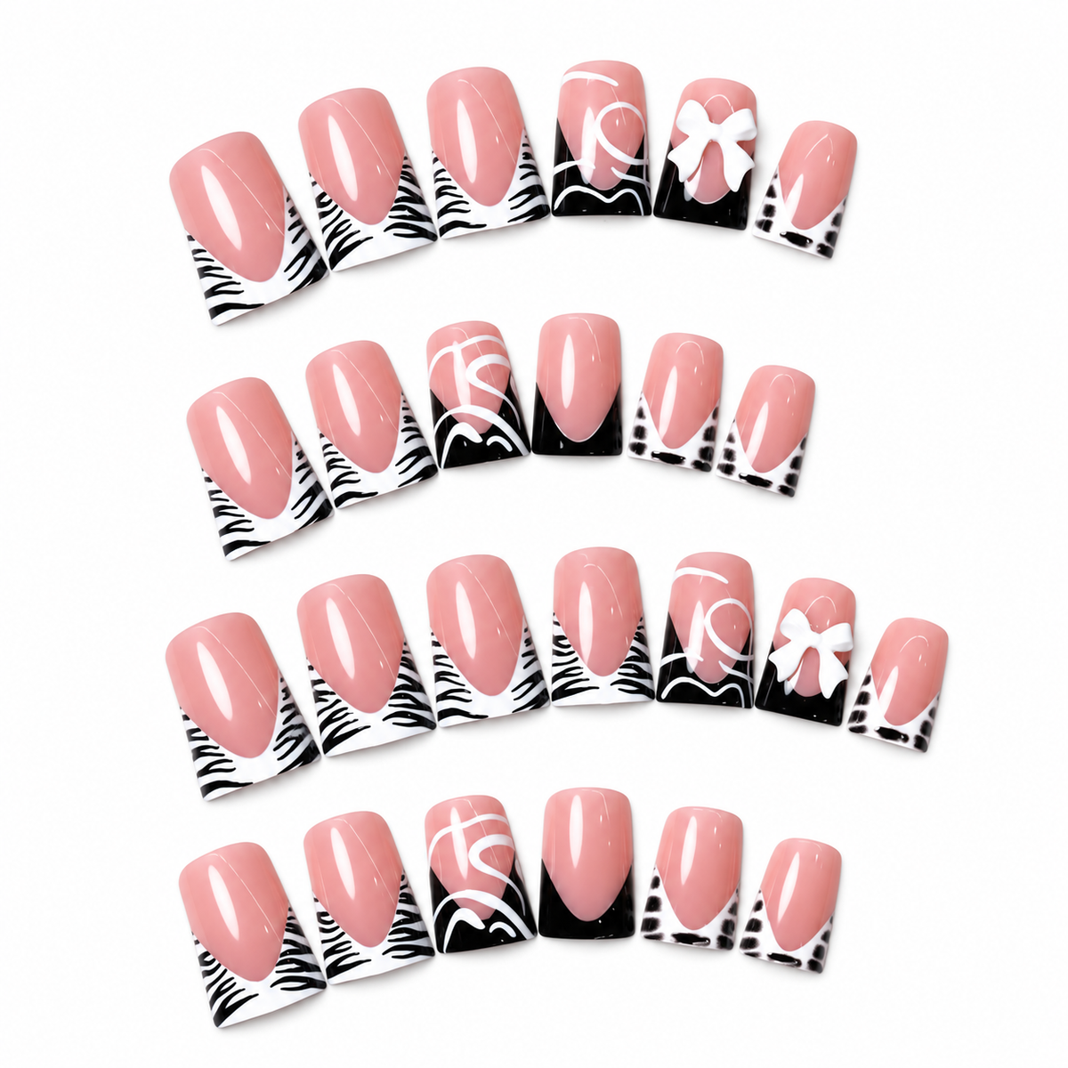 Bow Instinct Medium Duckbill Press-On Nails
