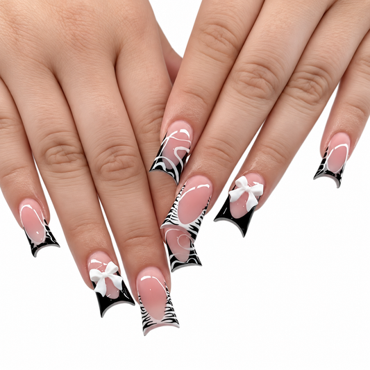 Bow Instinct Medium Duckbill Press-On Nails