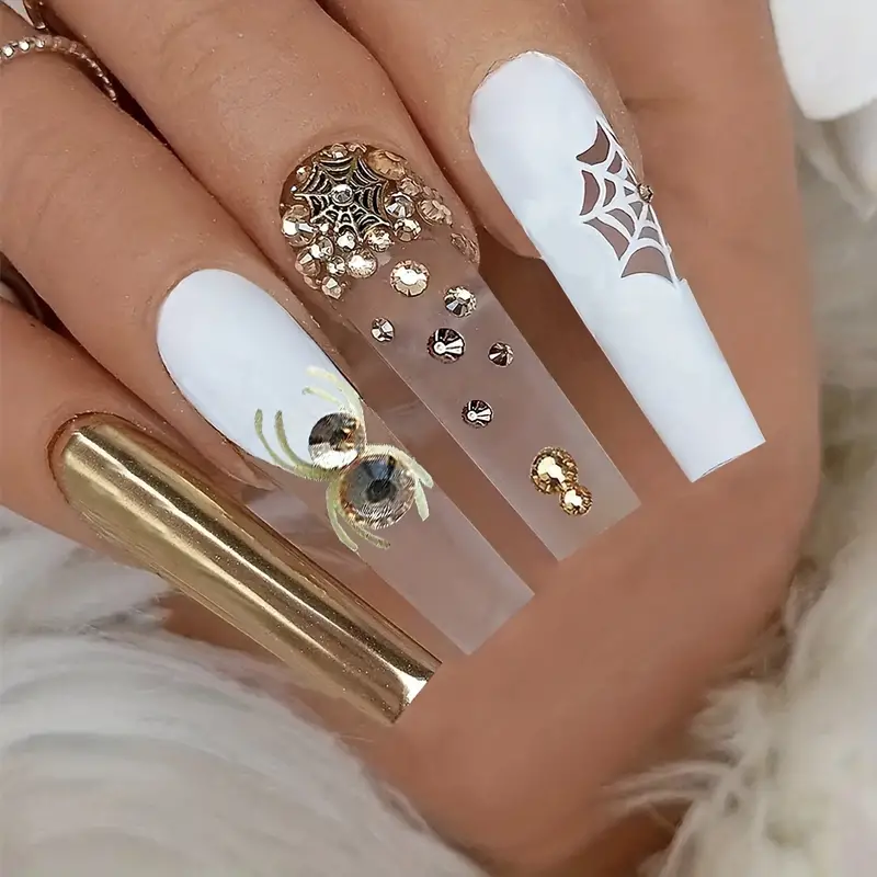 Golden Spider Nails