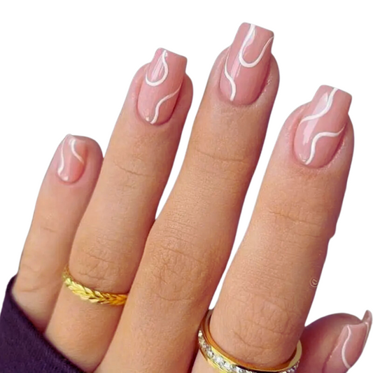 Pink Stripe Nails