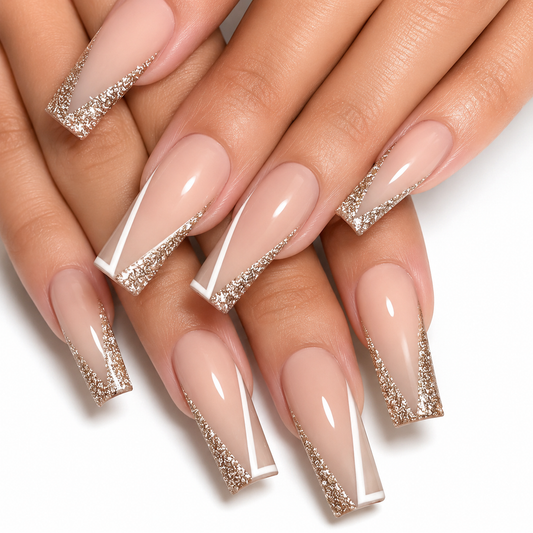 Champagne Veil Press-On Nails