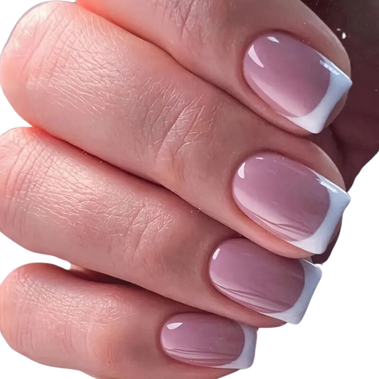 Silk French | Short Square Press-On Nails