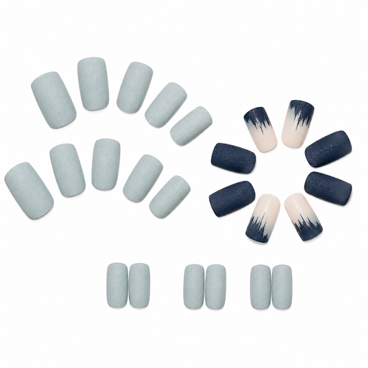 Silver Sage | Medium Square Matte Press-On Nails