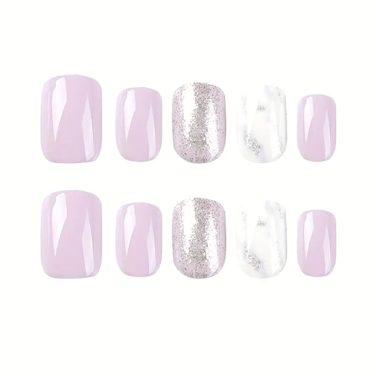 Lilac Frost | Extra-Short Squoval Press-On Nails