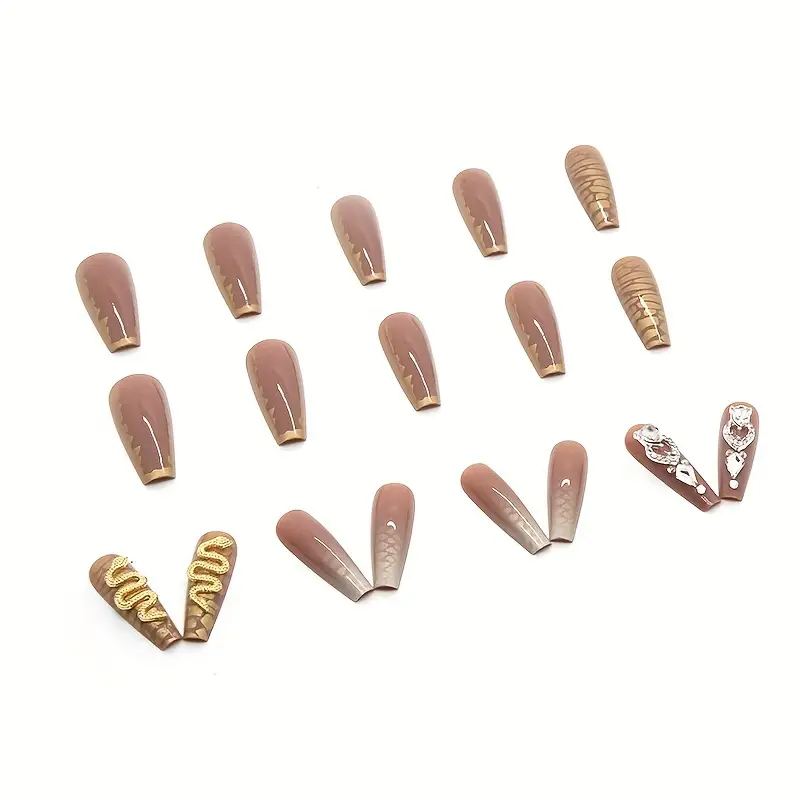 Golden Serpent Nails