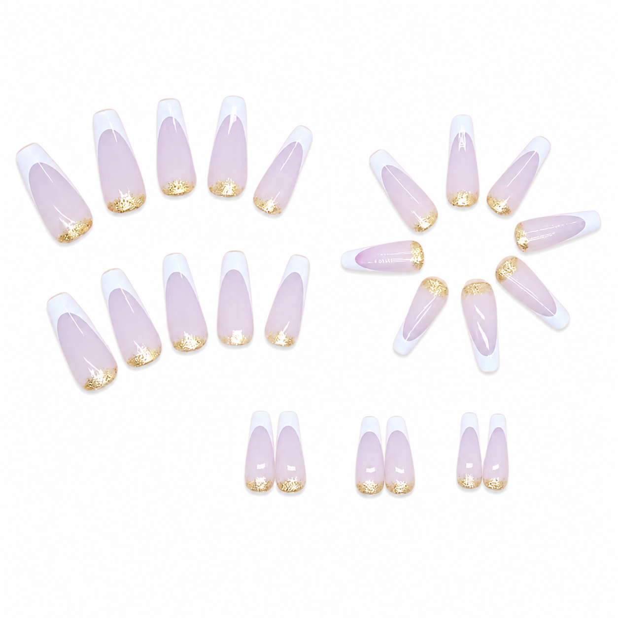 Lilac Crown | Long Coffin French Press-On Nails