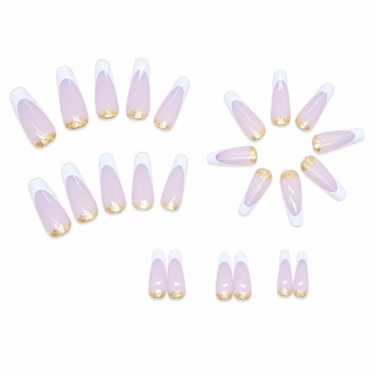 Lilac Crown | Long Coffin French Press-On Nails