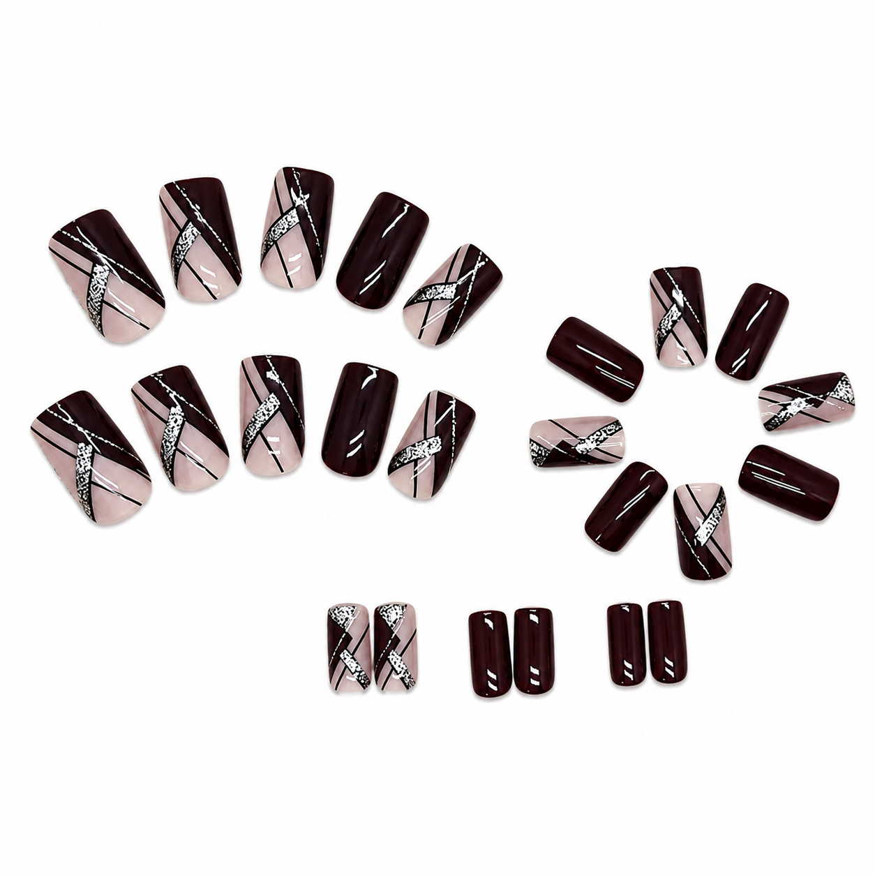 After Hours | Medium Square Geometric Press-On Nails