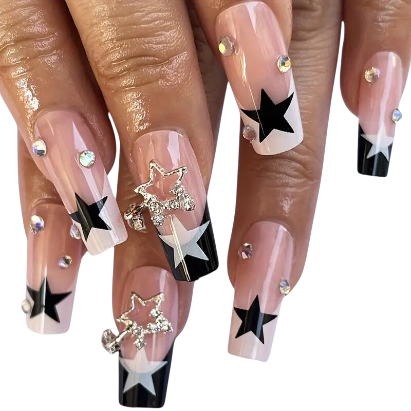 Star Crush | Long Coffin Star Press-On Nails